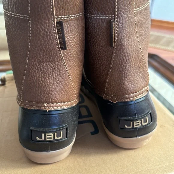 JBU by Jambu Mens Maine Faux Leather Outdoor Rain Boots Tan 12 Medium  brand new - Picture 6 of 7